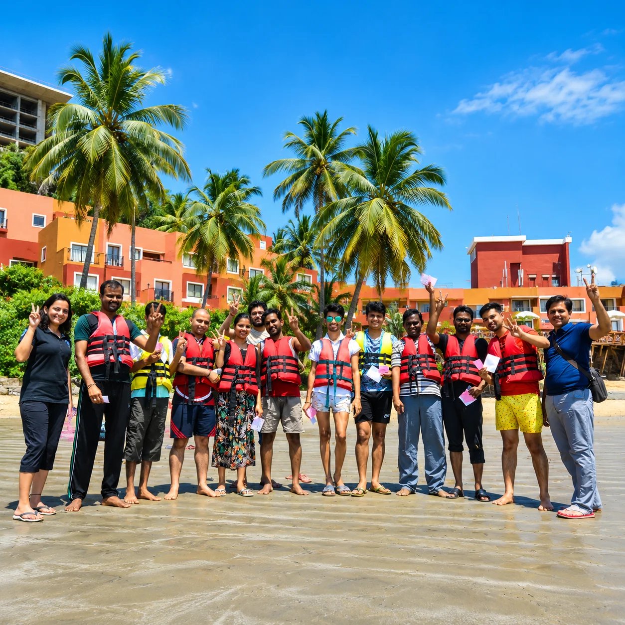 Home tropical beach resort group photo